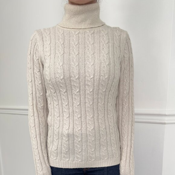 Twisted cable turtleneck sweater - Picture 1 of 4